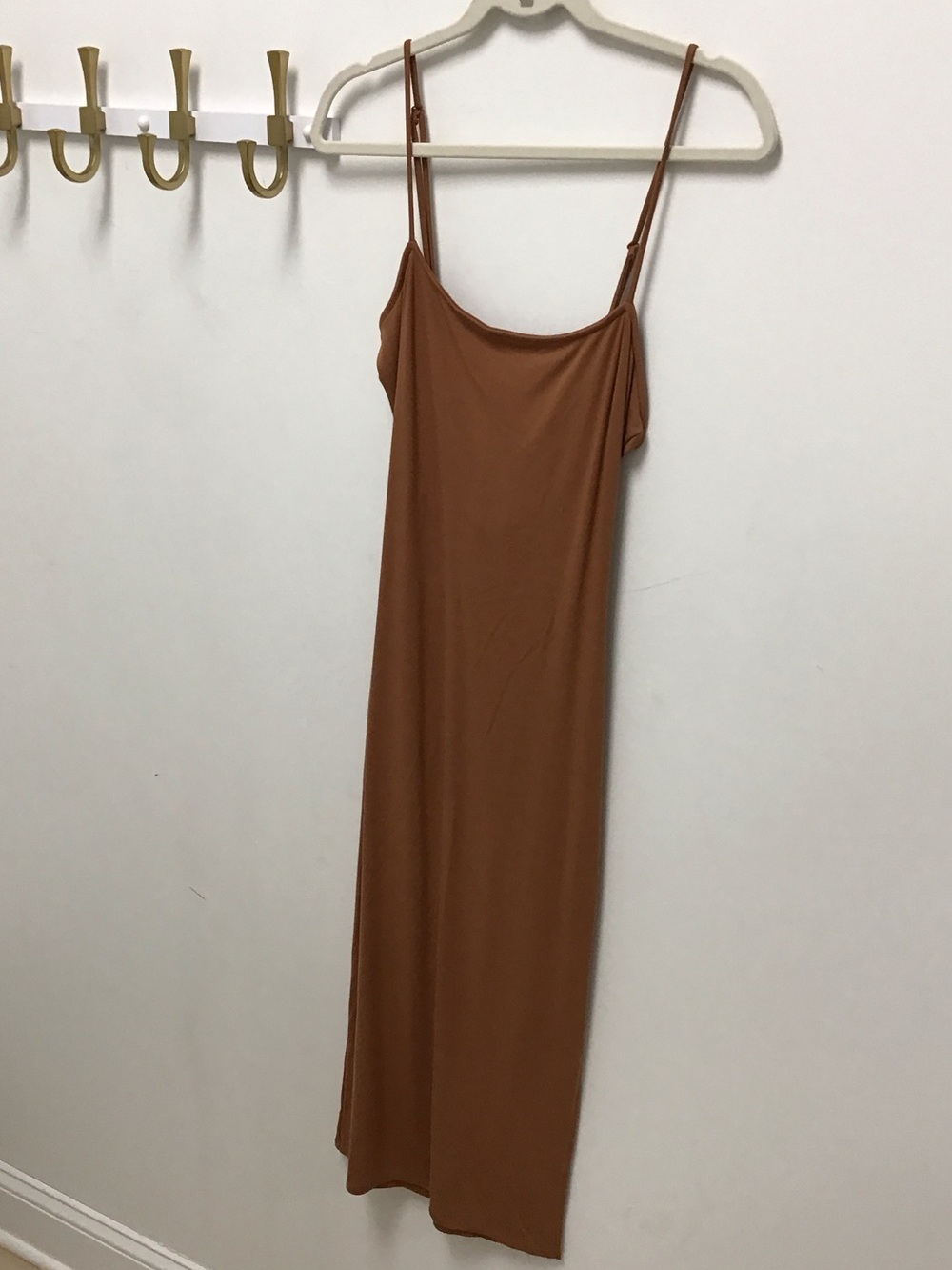 Sage Women’s Brown Slip Dress with Spaghetti Straps